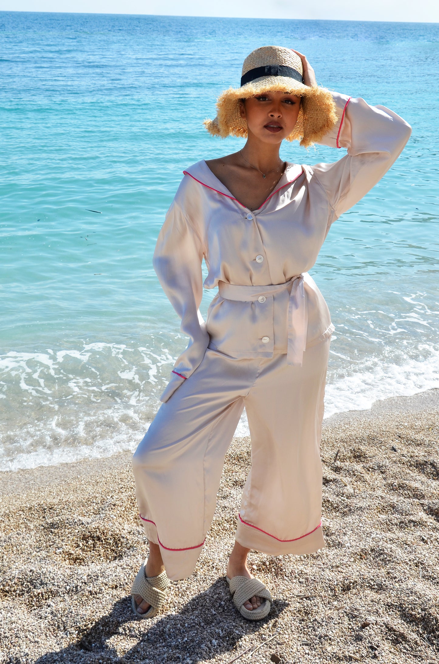 Pyjama de plage en soie : Charlotte