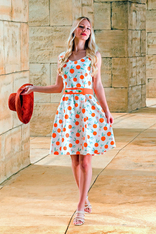 Robe oranges en coton : Carla