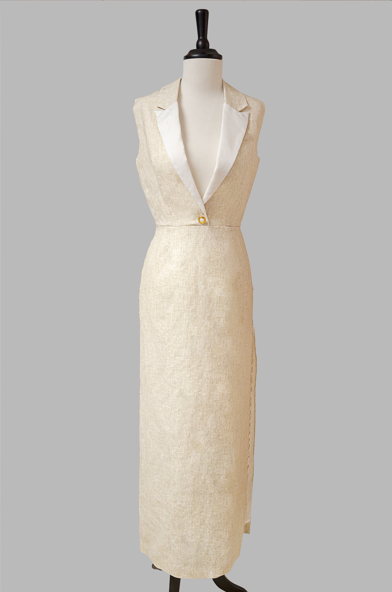 Robe Smoking en lin et coton