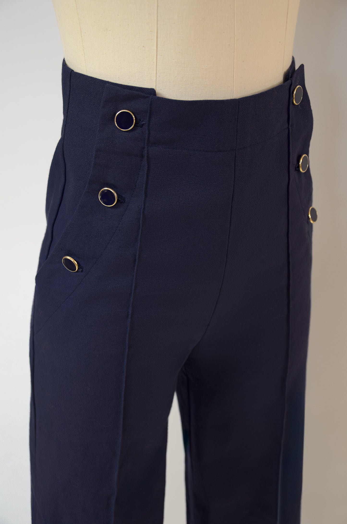 Pantalon à pont en coton : Marius