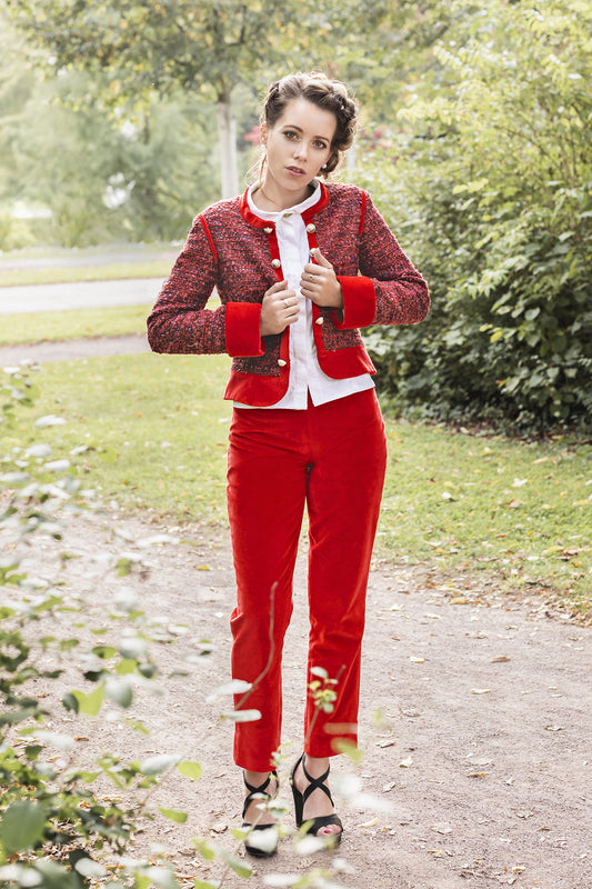 Pantalon étroit en velours de coton : Sandro