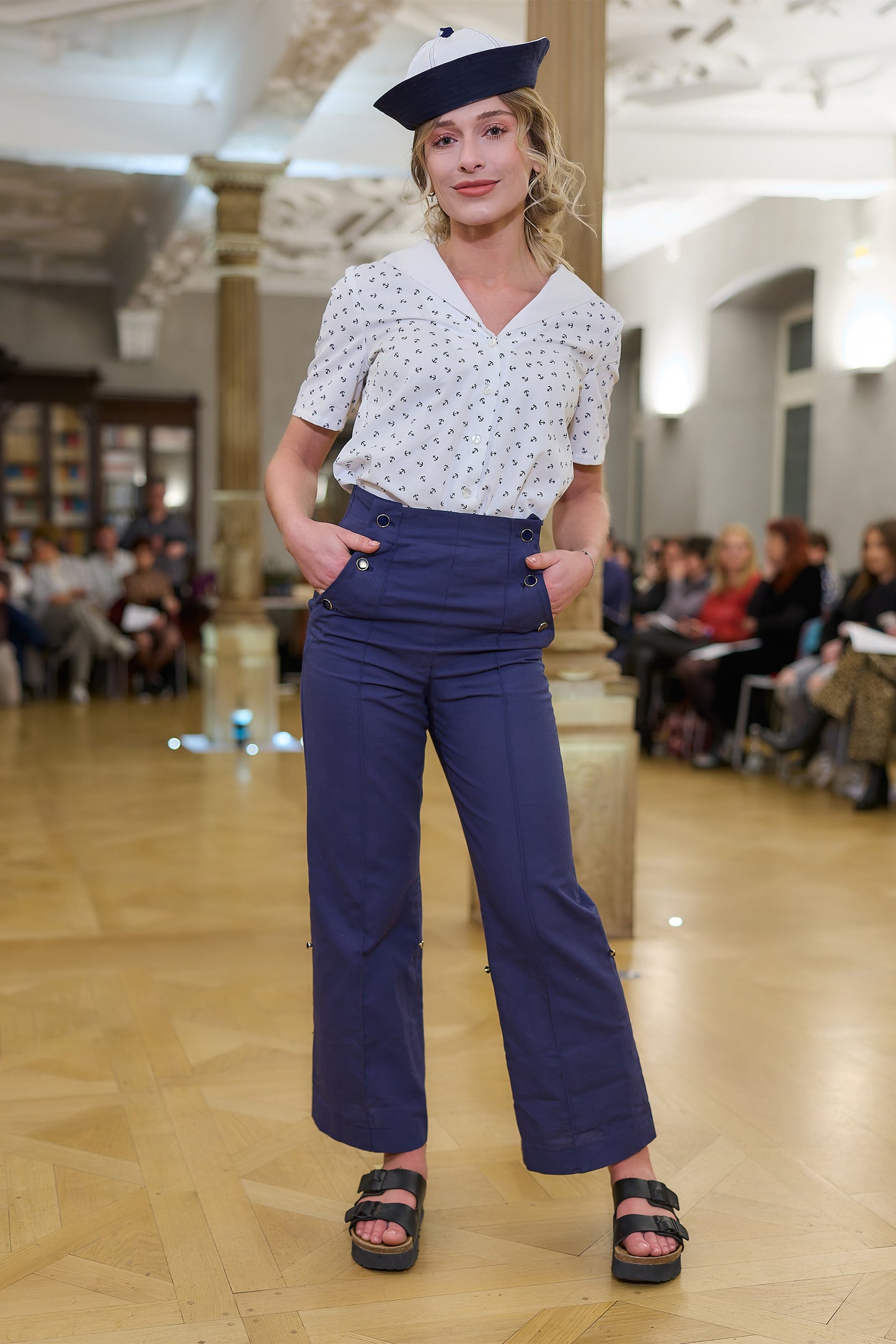 Pantalon à pont en coton : Marius