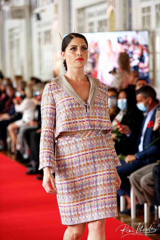 Jupe droite en tweed : Rhapsody