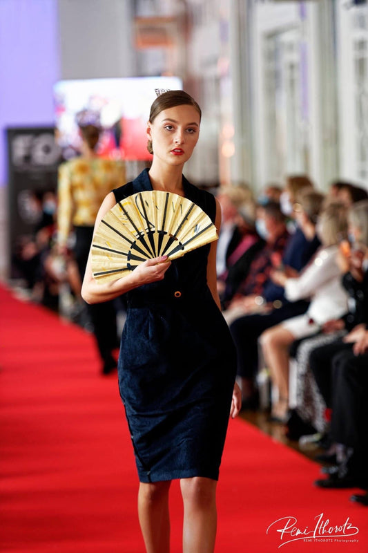 Robe smoking courte en velours de coton