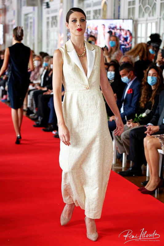 Robe Smoking en lin et coton