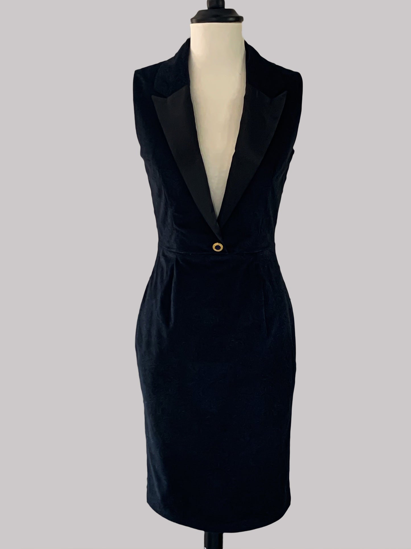 Robe smoking courte en velours de coton
