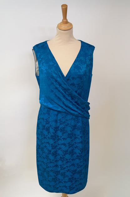 Robe drapée bleue en viscose : Calypso