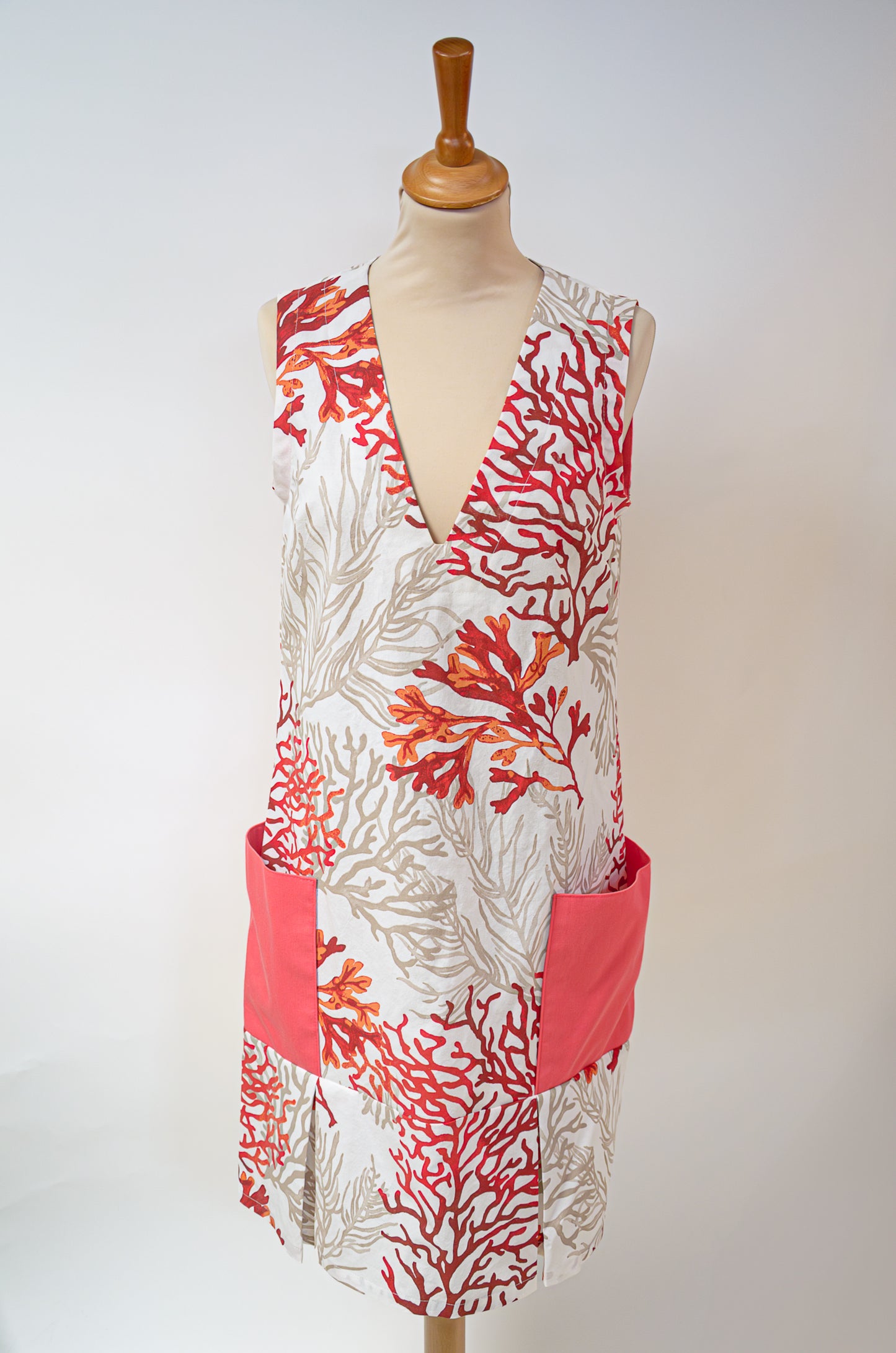 Robe corail rouge en coton : Naia