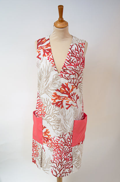 Robe corail rouge en coton : Naia