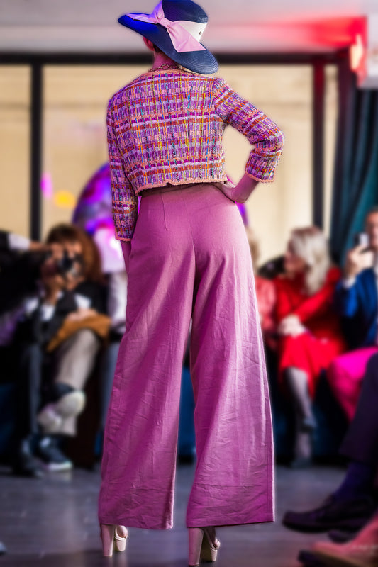 Pantalon large en lin Cyrus, vue de dos