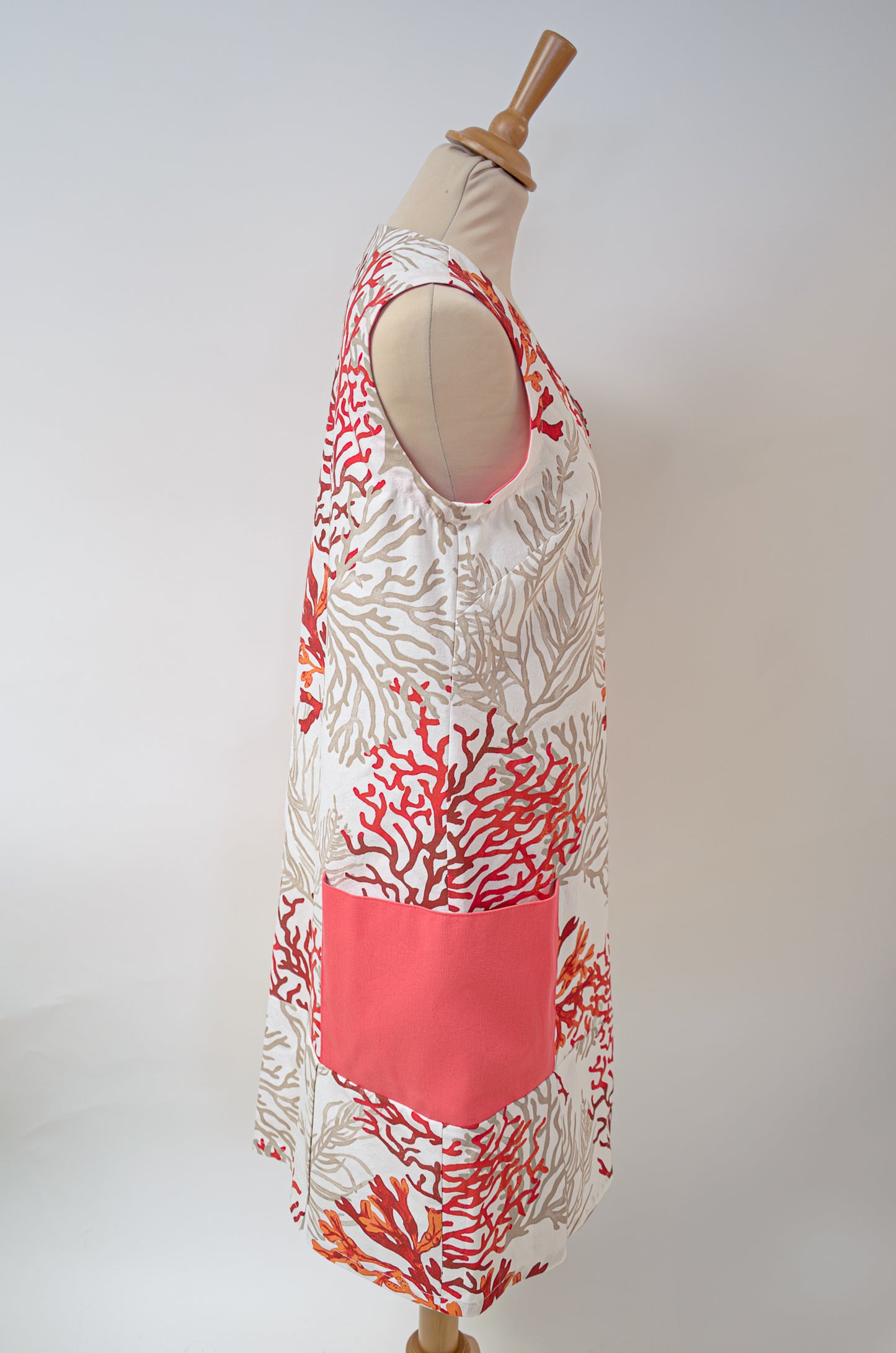 Robe corail rouge en coton : Naia