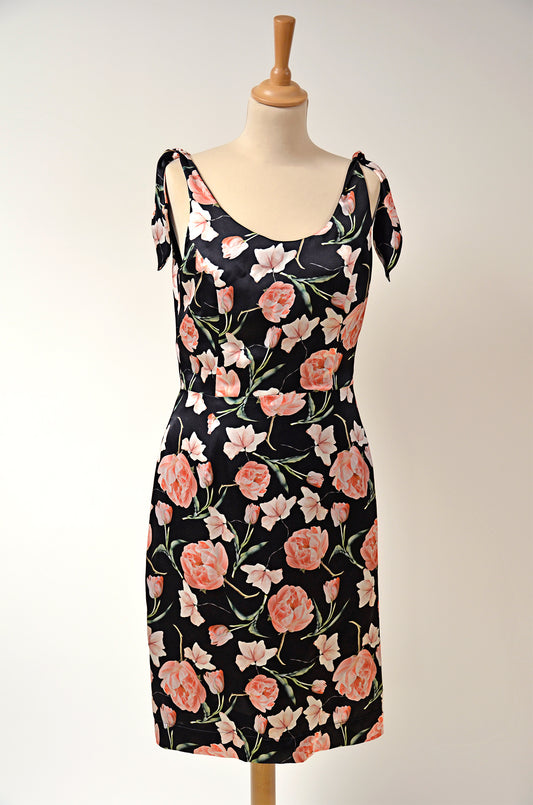 Robe courte en soie imprimée Louise, vue de face