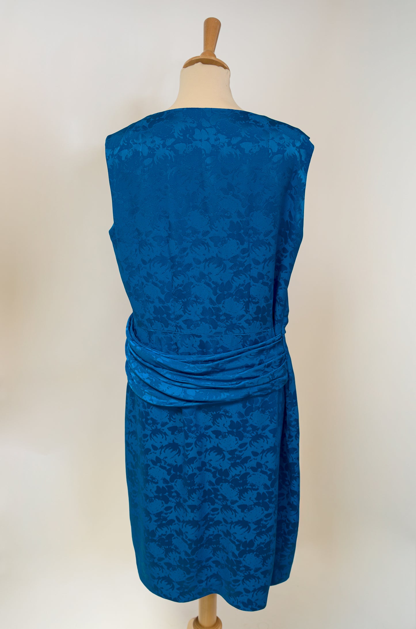 Robe drapée bleue en viscose : Calypso