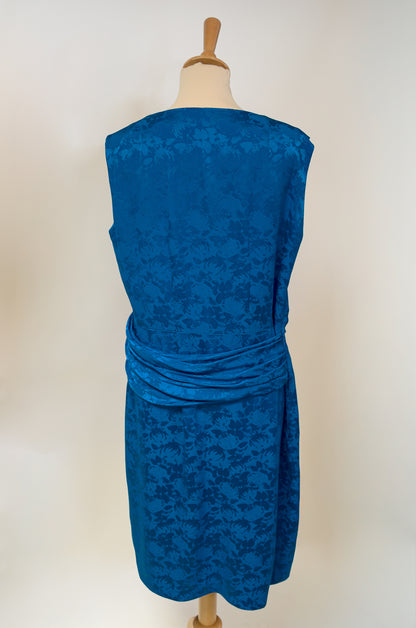 Robe drapée bleue en viscose : Calypso