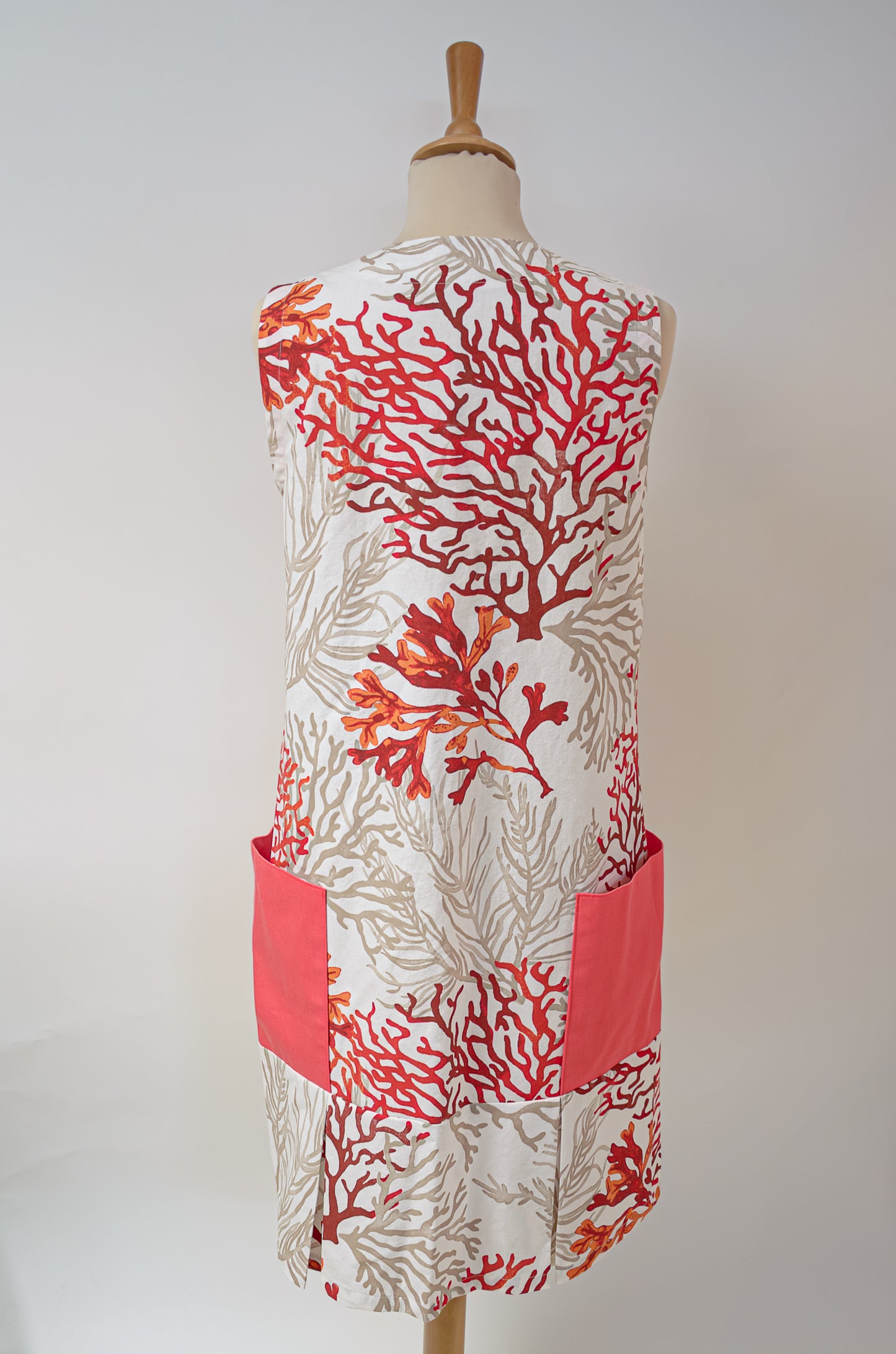 Robe corail rouge en coton : Naia