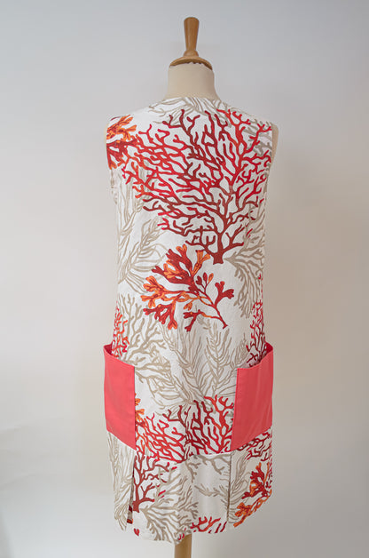 Robe corail rouge en coton : Naia
