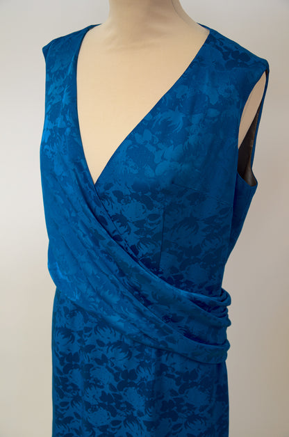 Robe drapée bleue en viscose : Calypso