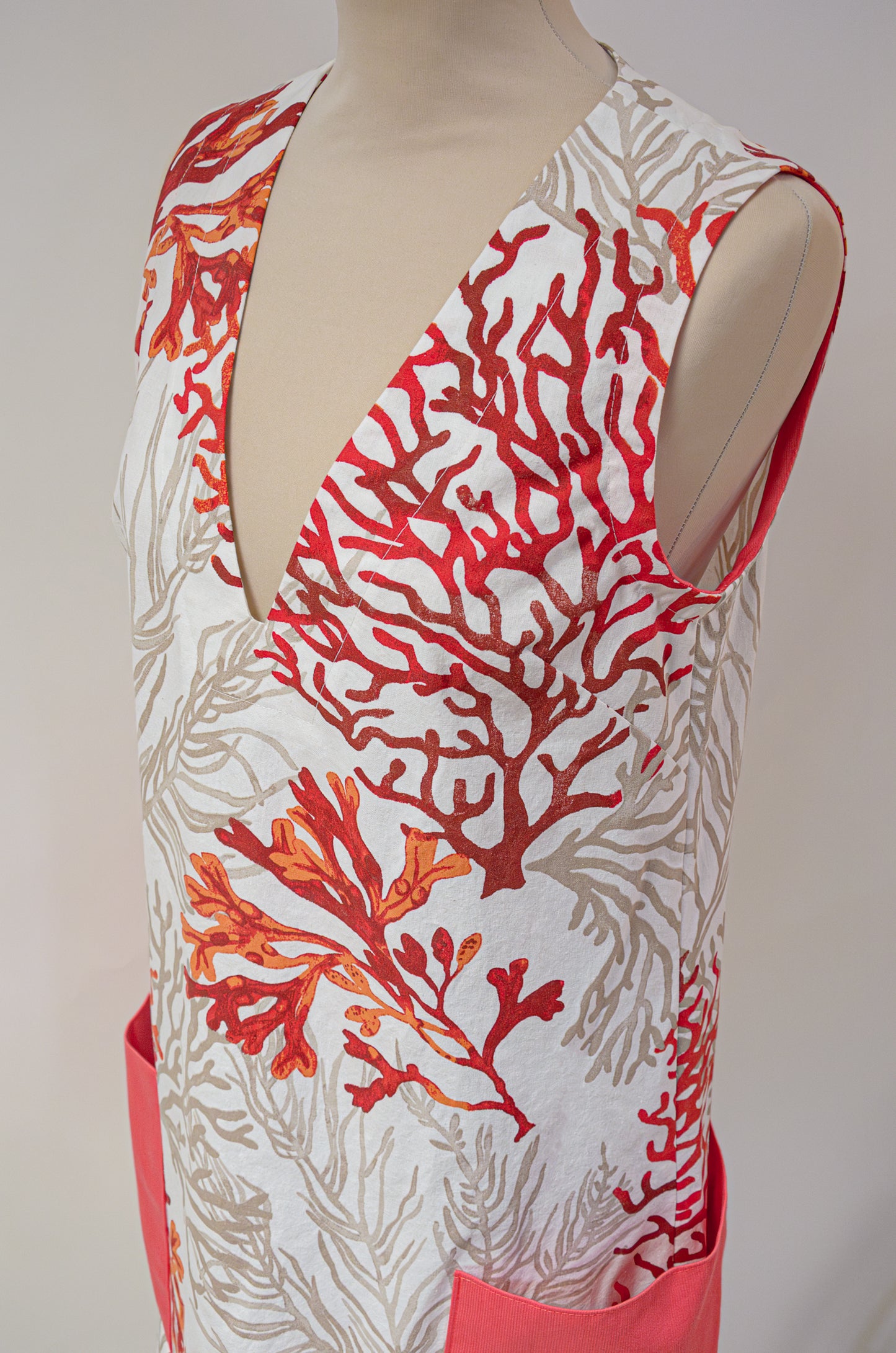 Robe corail rouge en coton : Naia