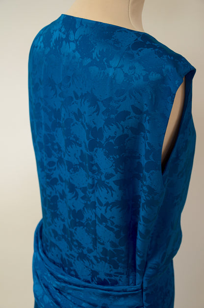 Robe drapée bleue en viscose : Calypso