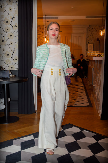 Pantalon en lin : Cyan