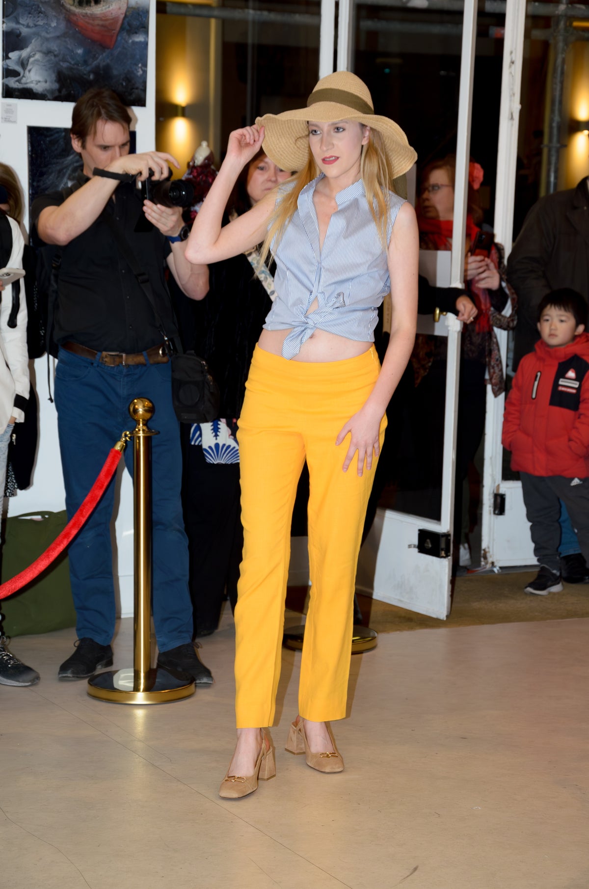 Pantalon Céleste orange et chemisier Azur