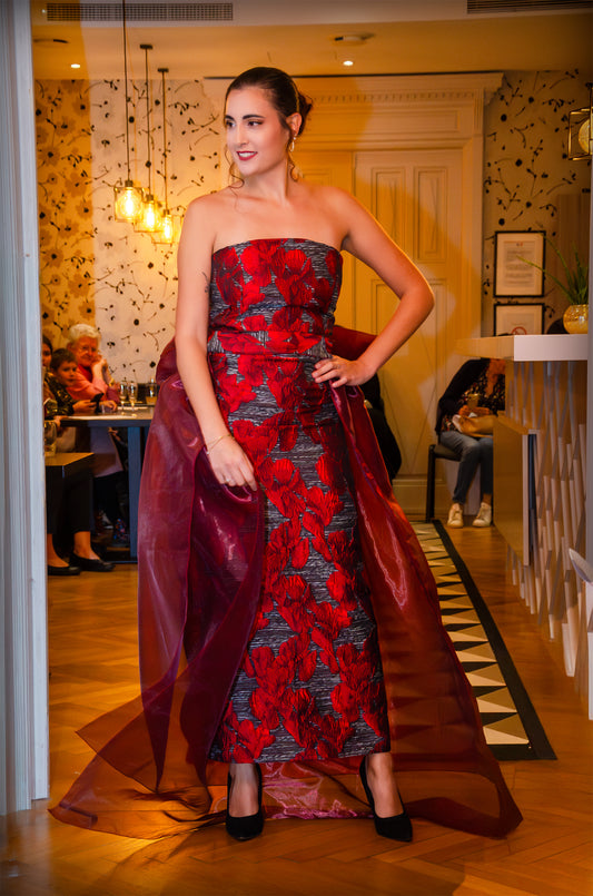 Robe de soirée en jacquard : Aurélie