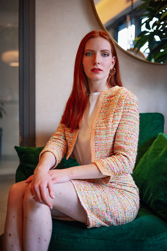 Veste en tweed Elena, vue de face
