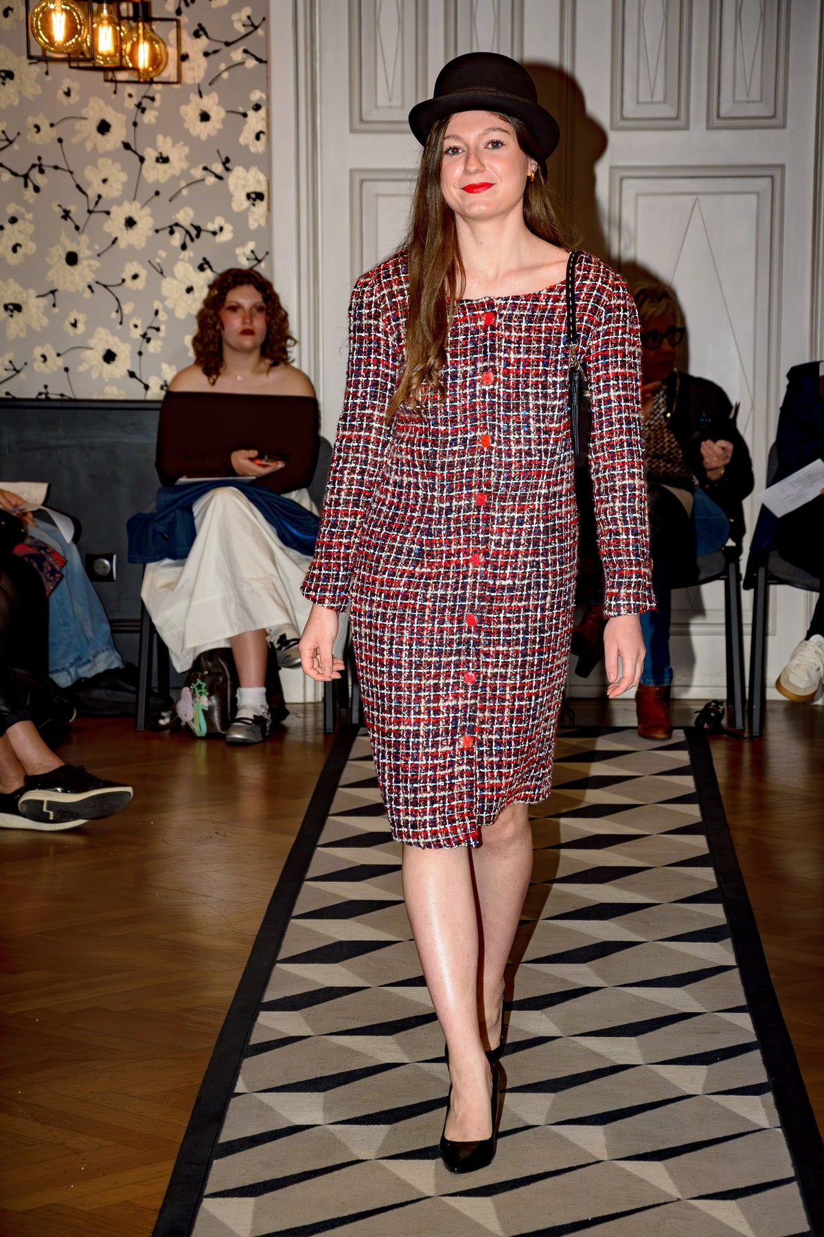 Robe en tweed Nieves boutonnée devant
