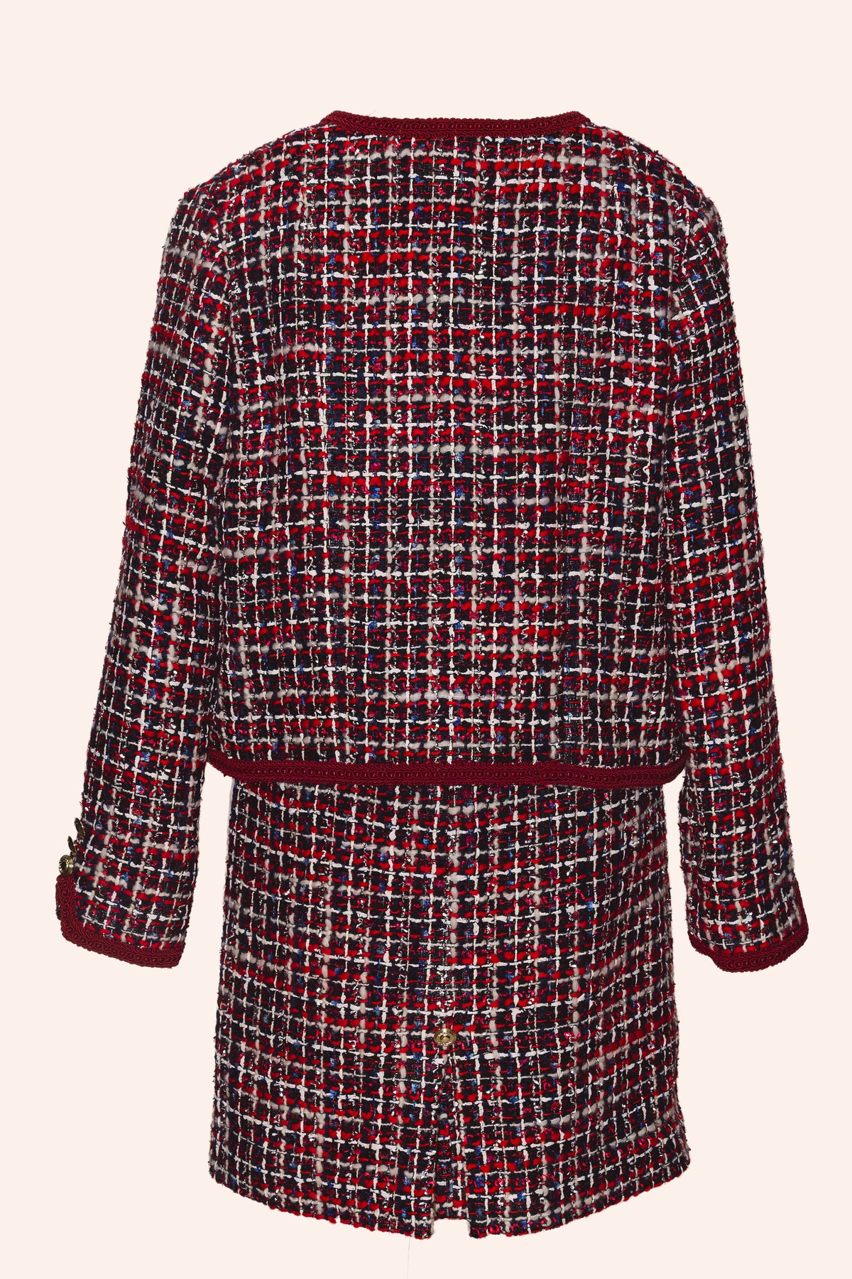 Tailleur en tweed rouge : Wara
