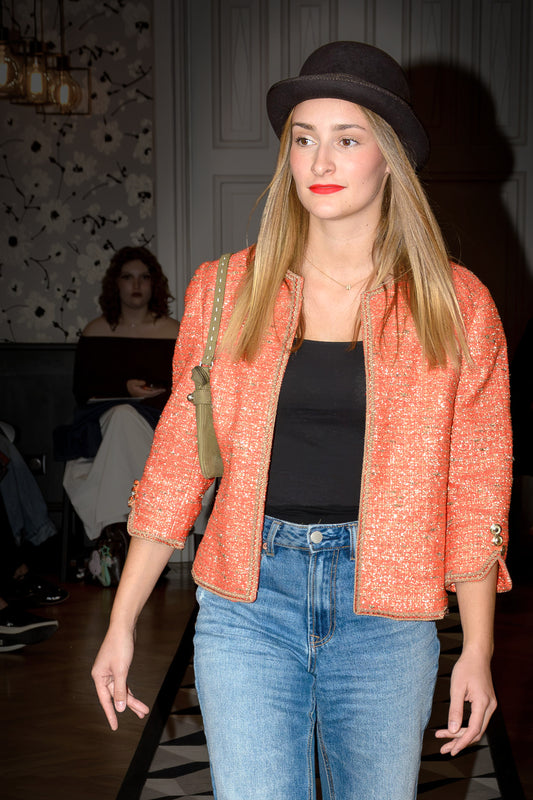 Veste en tweed orange : Luz