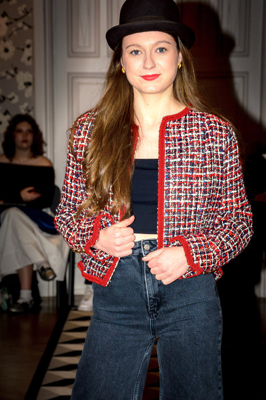 Veste en tweed rouge : Wara